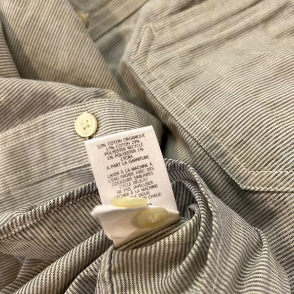 Toad & Co Gray Micro Striped Casual Lightweight Long Sleeve Button Shirt Medium - Picture 9 of 9